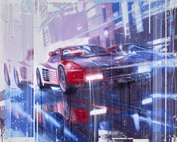 Outrun by Kris Hardy - Original Painting on Box Canvas sized 40x32 inches. Available from Whitewall Galleries